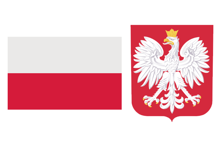 Flaga oraz godło Rzeczpospolitej Polskiej