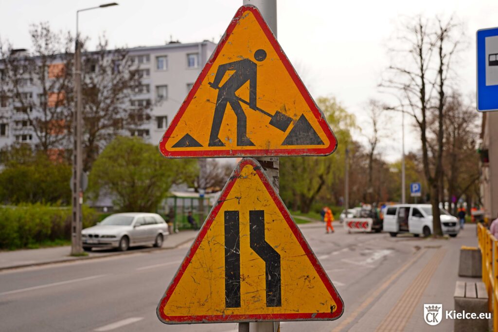 Ulica Zagórska podczas remontu cząstkowego nawierzchni w okolicach skrzyżowania z ulicą Chopina