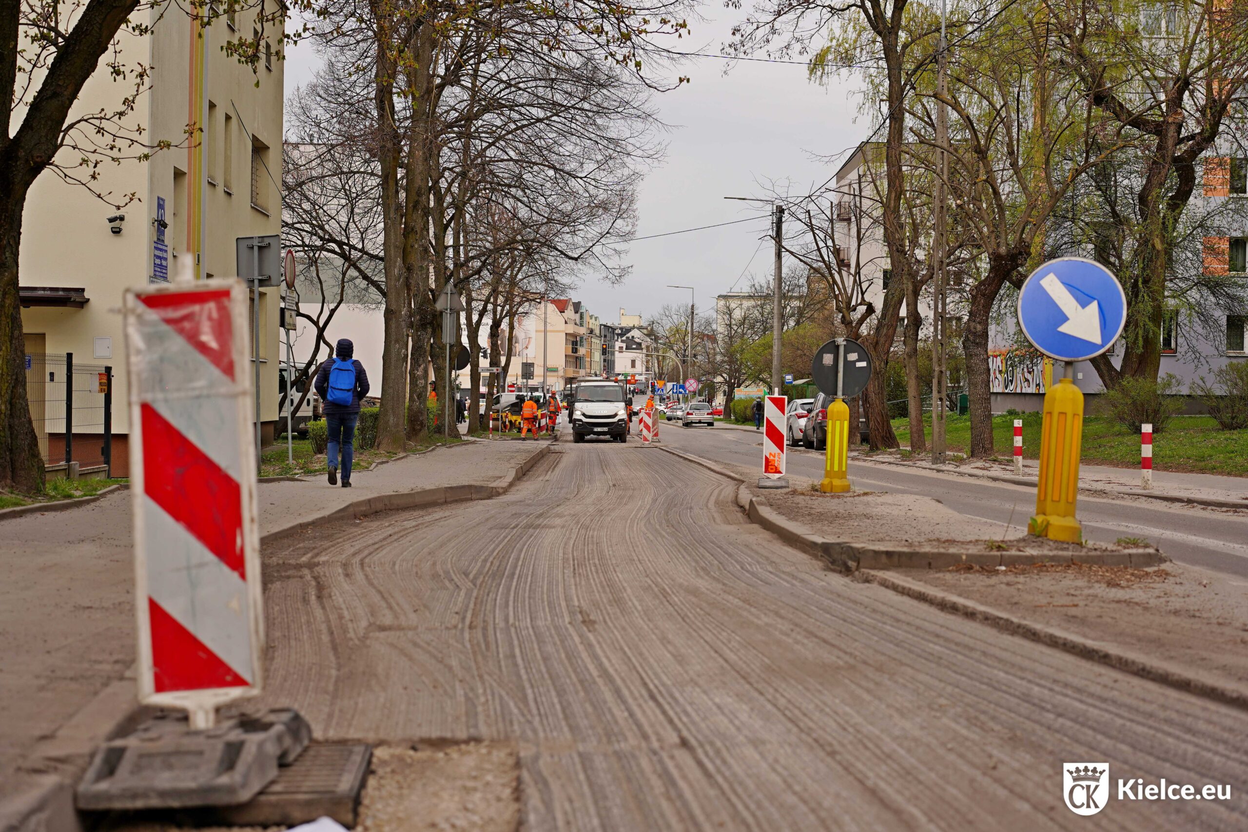 Ulica Zagórska podczas remontu cząstkowego nawierzchni w okolicach skrzyżowania z ulicą Chopina